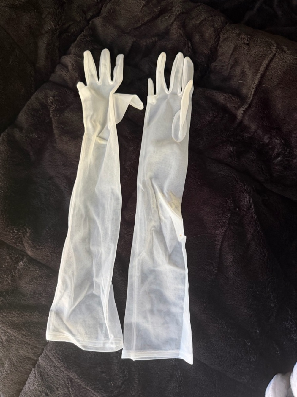 White Long Sheer Opera Gloves - Ladies Formal Evening Gloves